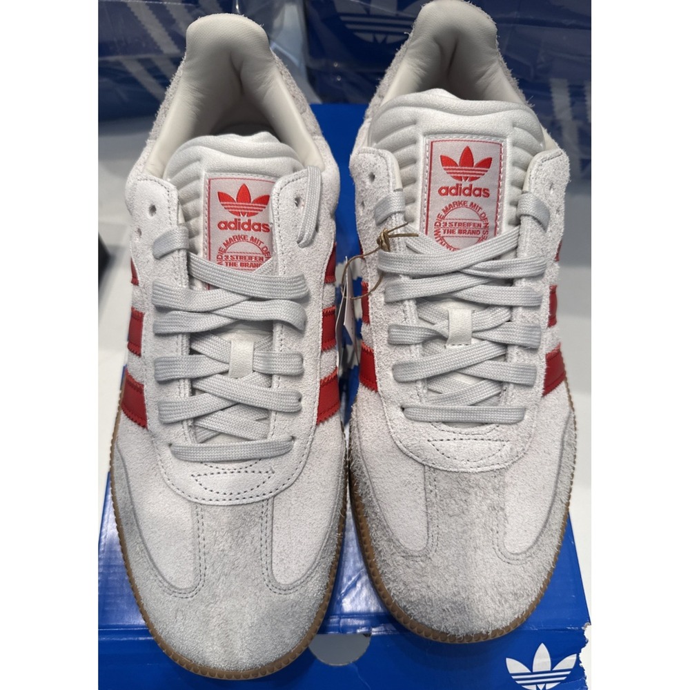 Adidas SAMBA XLG Shoes Men's 13 / Women's 14 White with Red Stripes - New in Box